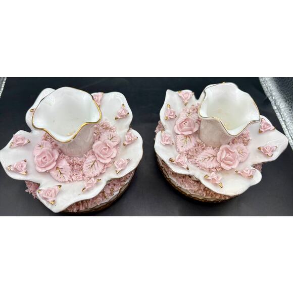 Vintage Porcelain Candlestick Holders Andrea By Sadek #23 of 307 Made In Japan - Picture 2 of 8